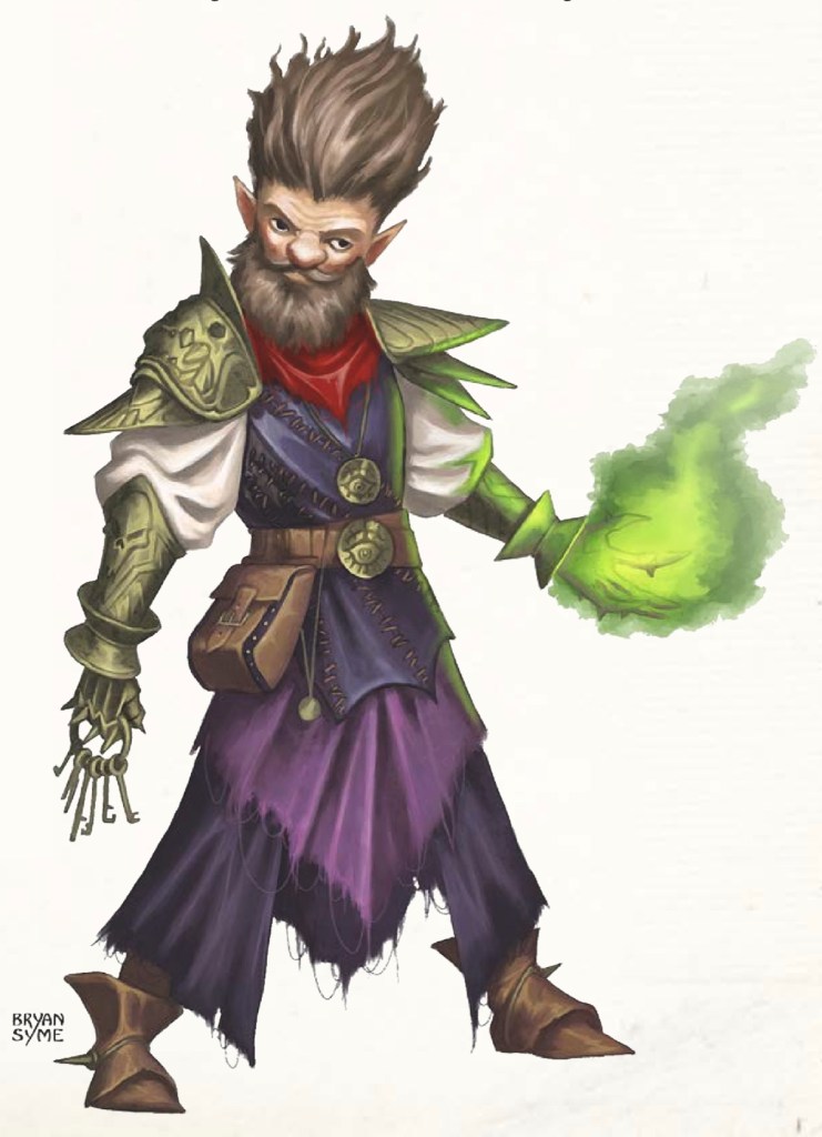 Cagoth-Ze, gnome wizard, static in his hair