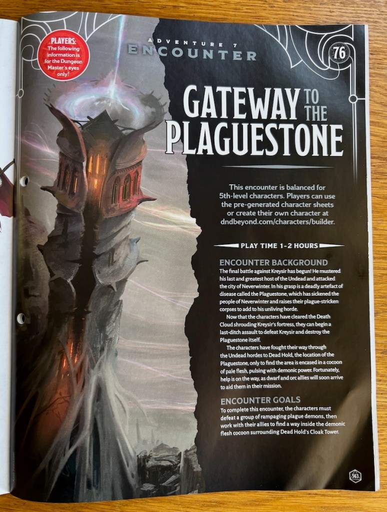 Magazine open at title page for Gateway to the Plaguestone